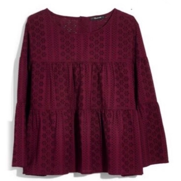 Madewell Tops - Madewell tiered eyelet lace blouse